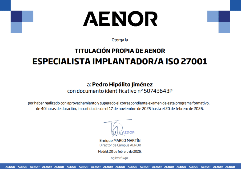 27001 AEENOR DIGITARTIS