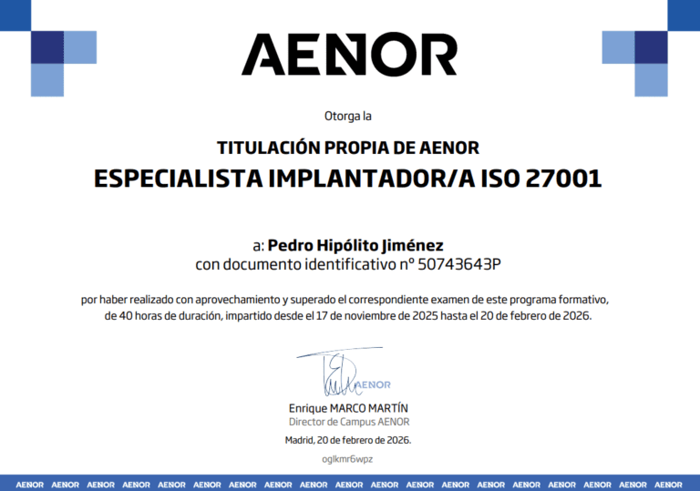 27001 AEENOR DIGITARTIS